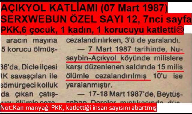 Pkk'nın kendi yayınından katliamı üstlendiğinin belgesi.