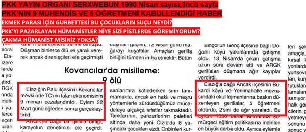 Pkk bu vahşi katliamı kendi yayınından üstlenip böyle duyurdu.